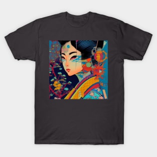 Cyber geisha, Retro Futurism T-Shirt